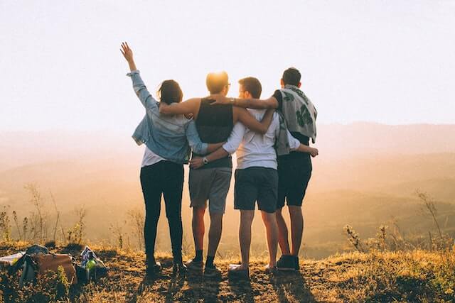 A group of people standing together